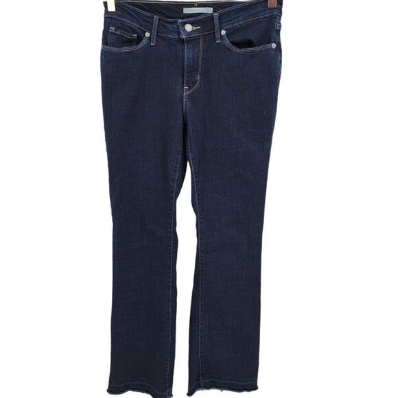 Levi's Classic Boot Cut Dark Wash Raw Hem Jeans 28 - Picture 1 of 5